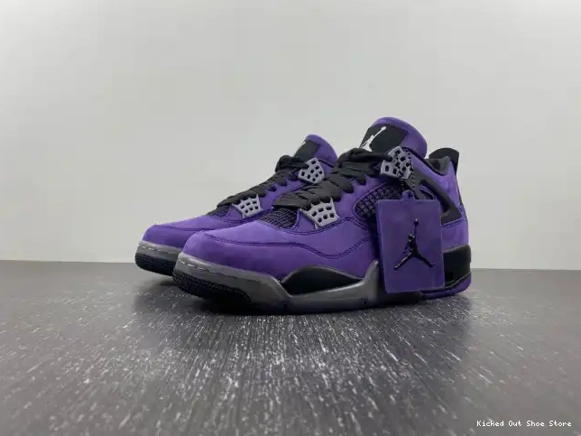 Kick Theory x Suede Scott Jordan 4 Purple Air Travis 0623